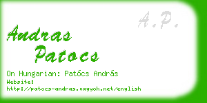andras patocs business card