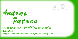 andras patocs business card